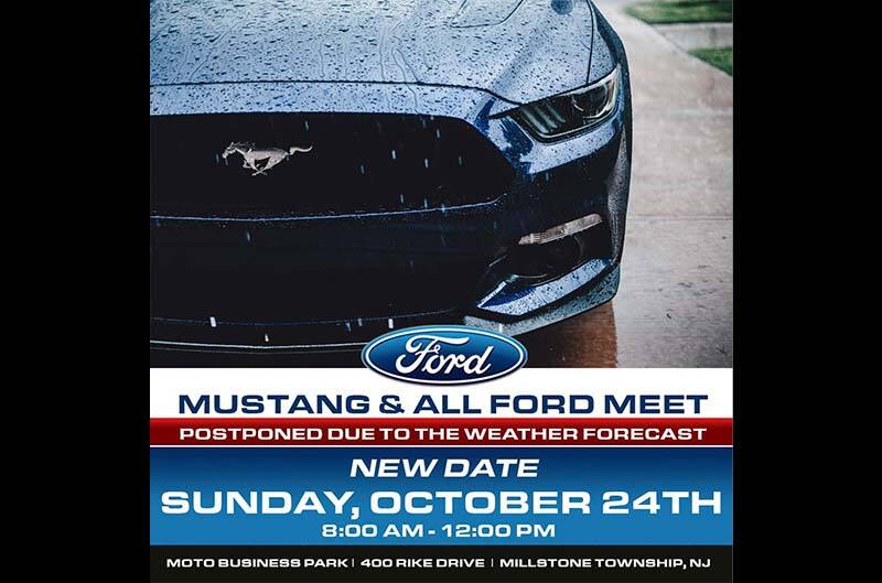 Flyer with Mustang and event dates on it